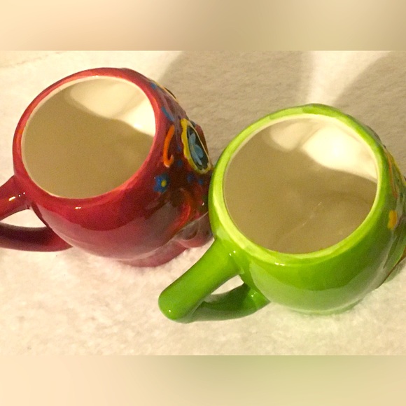 2 Sugar Skull Ceramic Mug / Day of The Dead Coffee Cup New Cocinaware - Picture 4 of 6